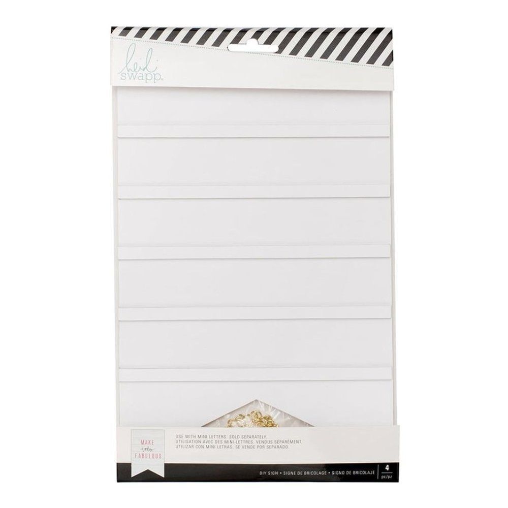 Heidi Swapp DIY White Banner Style Craft Sign with Gold Hangable Chain